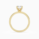 Radiant Hidden Halo Accent Plain in 18K Yellow Gold side profile