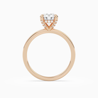 Round Hidden Halo Accent Plain in 14K Rose Gold side profile