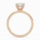 Round Hidden Halo Accent Plain in 14K Rose Gold side profile