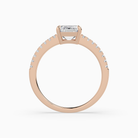 Emerald Classic Basket Pavé Solitaire in 14K Rose Gold side profile