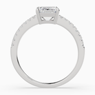 Emerald Classic Basket Pavé Solitaire in 14K White Gold side profile