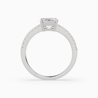 Emerald Classic Basket Pavé Solitaire in 18K White Gold side profile