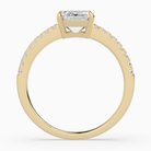 Emerald Classic Basket Pavé Solitaire in 18K Yellow Gold side profile