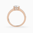 Oval Classic Basket Pavé Solitaire in 14K Rose Gold side profile