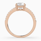 Oval Classic Basket Pavé Solitaire in 14K Rose Gold side profile