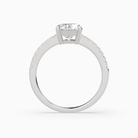 Oval Classic Basket Pavé Solitaire in 14K White Gold side profile