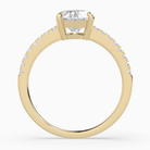 Oval Classic Basket Pavé Solitaire in 18K Yellow Gold side profile