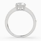 Oval Classic Basket Pavé Solitaire in Platinum side profile