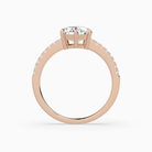 Pear Classic Basket Pavé Solitaire in 14K Rose Gold side profile