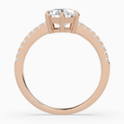 Pear Classic Basket Pavé Solitaire in 14K Rose Gold side profile