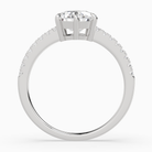 Pear Classic Basket Pavé Solitaire in 14K White Gold side profile