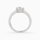 Pear Classic Basket Pavé Solitaire in 18K White Gold side profile