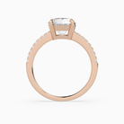 Round Classic Basket Pavé Solitaire in 14K Rose Gold side profile