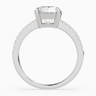 Round Classic Basket Pavé Solitaire in 18K White Gold side profile