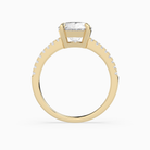 Round Classic Basket Pavé Solitaire in 18K Yellow Gold side profile
