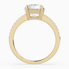 Round Classic Basket Pavé Solitaire in 18K Yellow Gold side profile