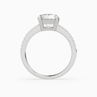 Round Classic Basket Pavé Solitaire in Platinum side profile
