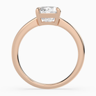 Cushion Classic Basket Plain Solitaire in 14K Rose Gold side profile