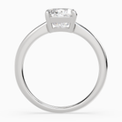Cushion Classic Basket Plain Solitaire in 14K White Gold side profile