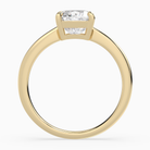 Cushion Classic Basket Plain Solitaire in 14K Yellow Gold side profile