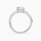 Cushion Classic Basket Plain Solitaire in 18K White Gold side profile