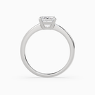 Emerald Classic Basket Plain Solitaire in 14K White Gold side profile
