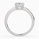 Emerald Classic Basket Plain Solitaire in 14K White Gold side profile