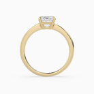 Emerald Classic Basket Plain Solitaire in 18K Yellow Gold side profile