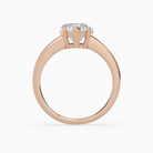 Heart Classic Basket Plain Solitaire in 14K Rose Gold side profile
