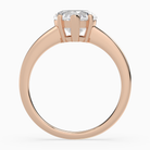 Heart Classic Basket Plain Solitaire in 14K Rose Gold side profile