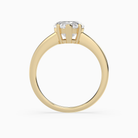 Heart Classic Basket Plain Solitaire in 14K Yellow Gold side profile