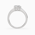 Heart Classic Basket Plain Solitaire in 18K White Gold side profile