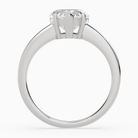 Heart Classic Basket Plain Solitaire in 18K White Gold side profile