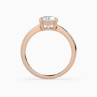 Oval Classic Basket Plain Solitaire in 14K Rose Gold side profile