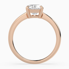 Oval Classic Basket Plain Solitaire in 14K Rose Gold side profile