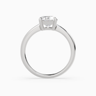 Oval Classic Basket Plain Solitaire in Platinum side profile