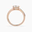 Pear Classic Basket Plain Solitaire in 14K Rose Gold side profile