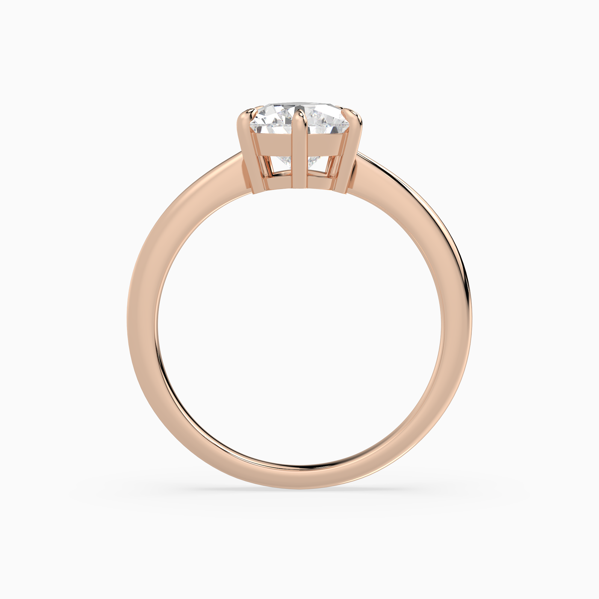 Pear Classic Basket Plain Solitaire in 14K Rose Gold side profile