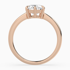 Pear Classic Basket Plain Solitaire in 14K Rose Gold side profile