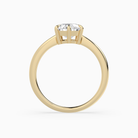 Pear Classic Basket Plain Solitaire in 14K Yellow Gold side profile