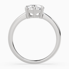 Pear Classic Basket Plain Solitaire in 18K White Gold side profile