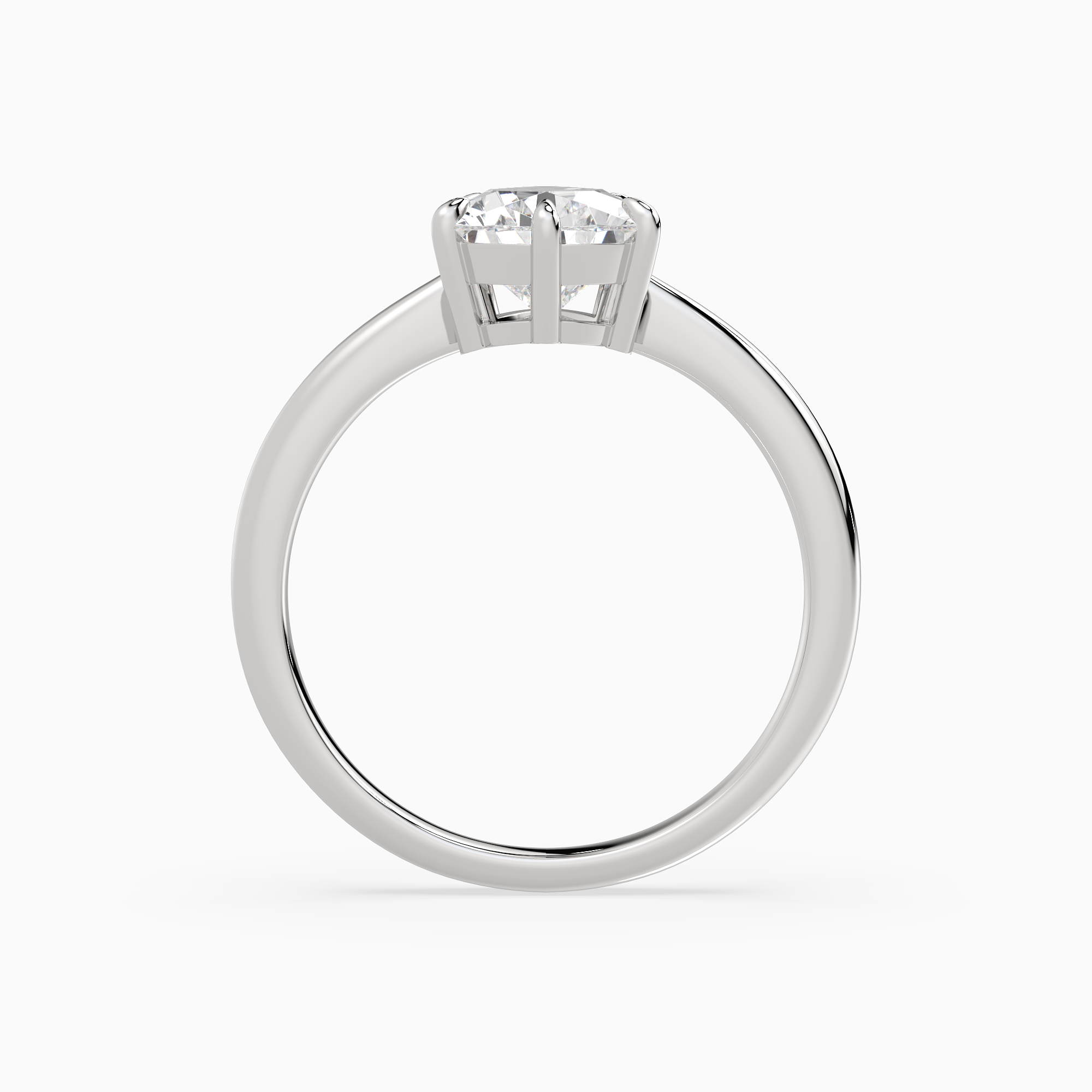 Pear Classic Basket Plain Solitaire in Platinum side profile