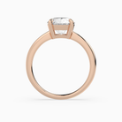 Round Classic Basket Plain Solitaire in 14K Rose Gold side profile