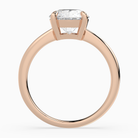 Round Classic Basket Plain Solitaire in 14K Rose Gold side profile