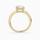 Round Classic Basket Plain Solitaire in 14K Yellow Gold side profile