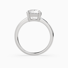 Round Classic Basket Plain Solitaire in Platinum side profile