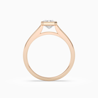 Emerald Wide Tapered Bezel Solitaire in 14K Rose Gold side profile