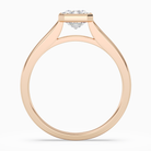 Emerald Wide Tapered Bezel Solitaire in 14K Rose Gold side profile