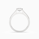 Emerald Wide Tapered Bezel Solitaire in 18K White Gold side profile