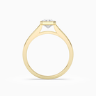 Emerald Wide Tapered Bezel Solitaire in 18K Yellow Gold side profile
